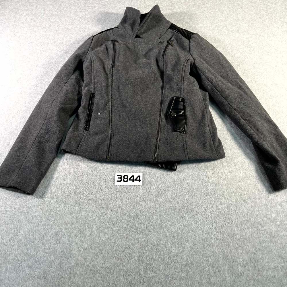 New York Yoki Outerwear Collection Cropped Fleece Jacket Womens‎ Medium Gray